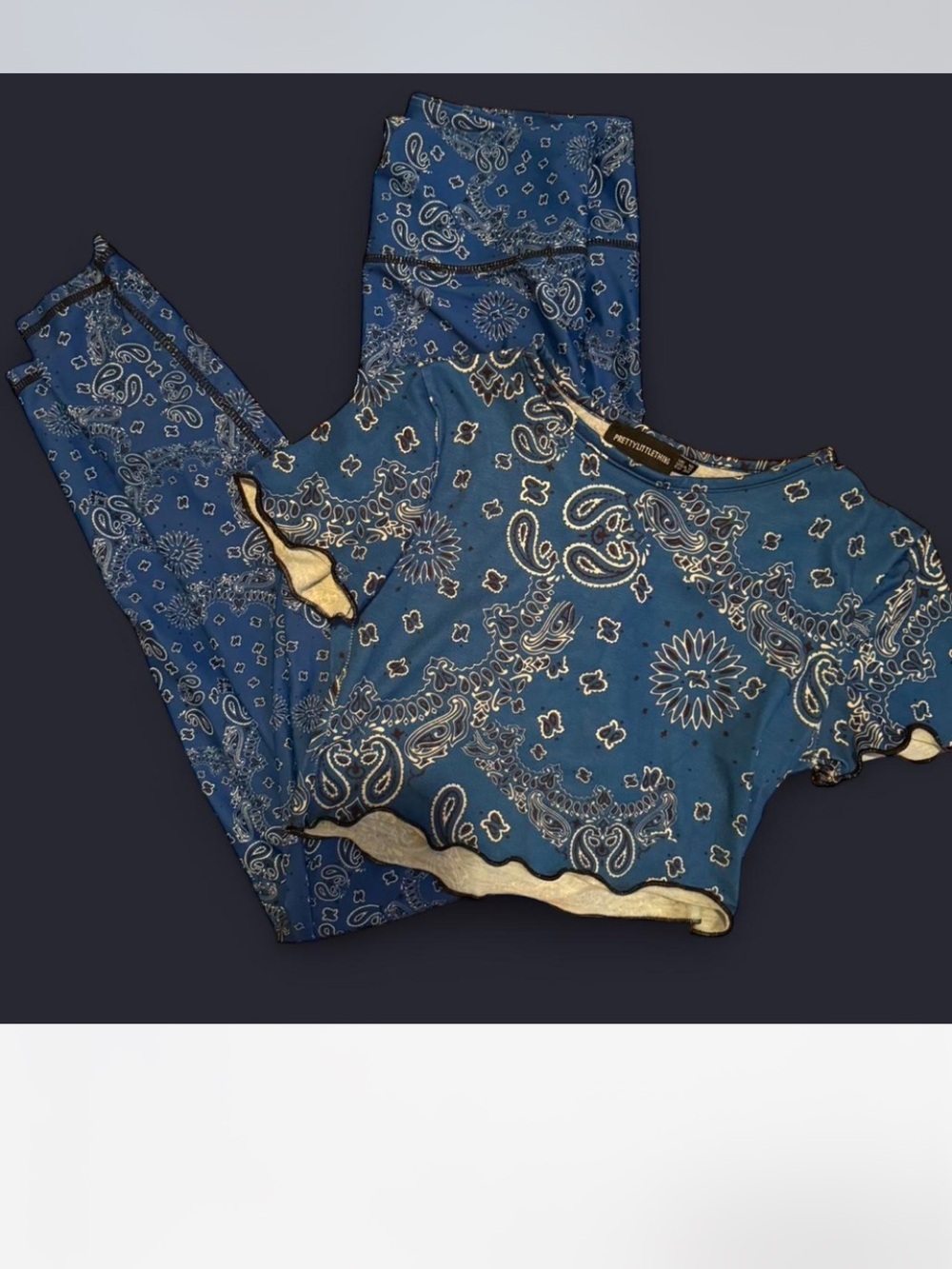 Blue Bandana Print Two-Piece Lounge Set